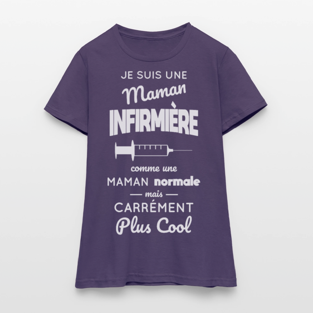 T-shirt Femme - Maman infirmière plus cool - violet foncé