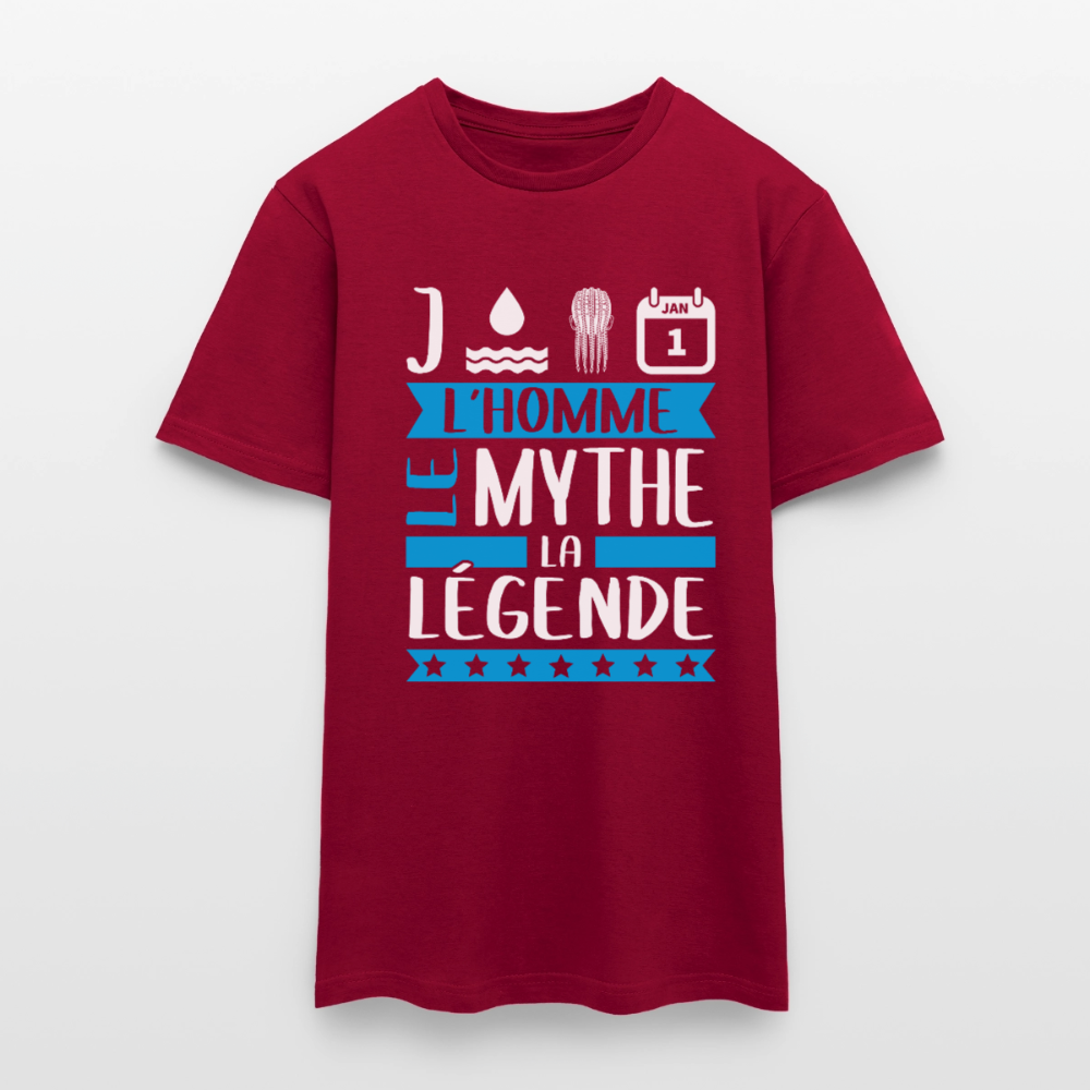T-shirt homme Jonathan rébus – L’homme, le mythe, la légende - rouge brique