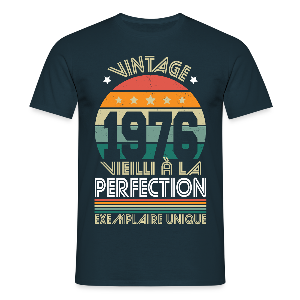 T-shirt anniversaire homme 50 ans – Vintage 1976 - Exemplaire unique - marine