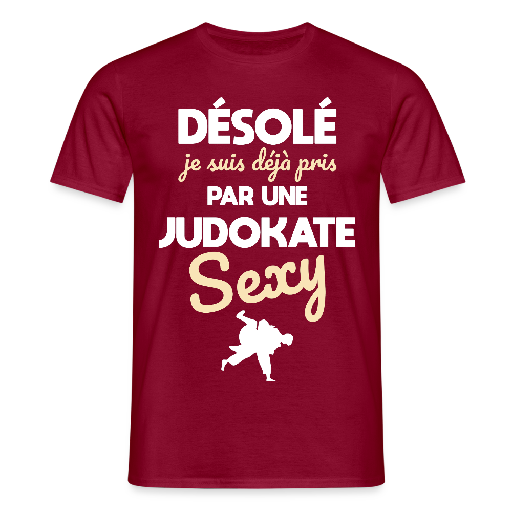 T-shirt Homme - Je suis pris par une judokate sexy - rouge brique