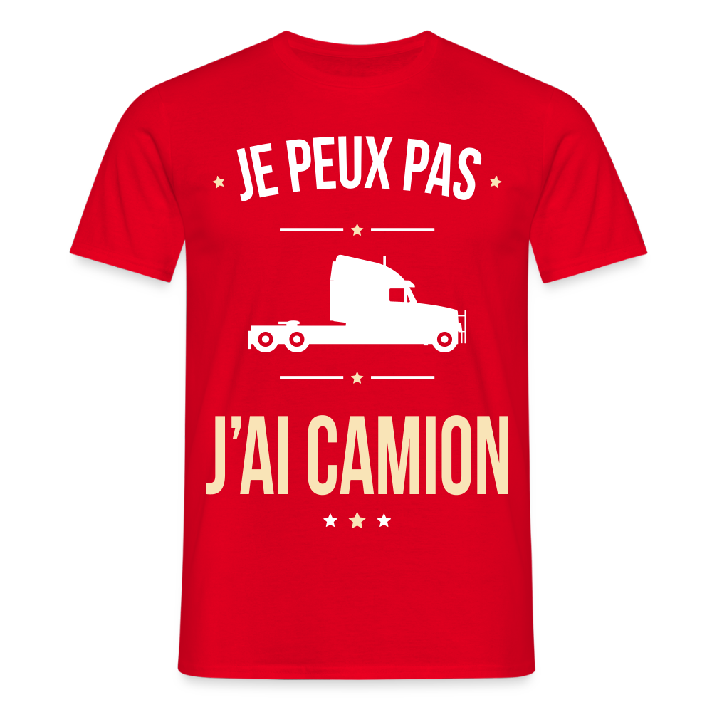 T-shirt Homme - Je peux pas j'ai Camion - rouge