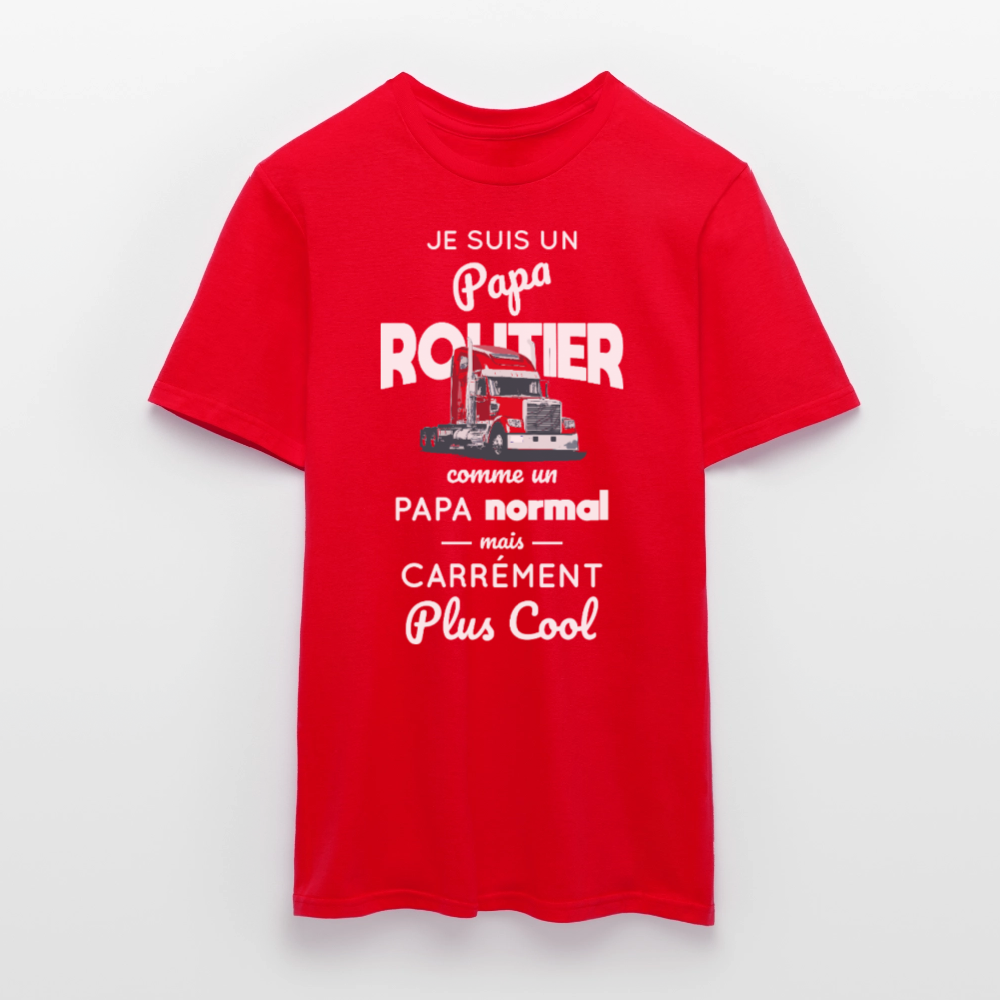 T-shirt Homme - Papa routier plus cool - rouge