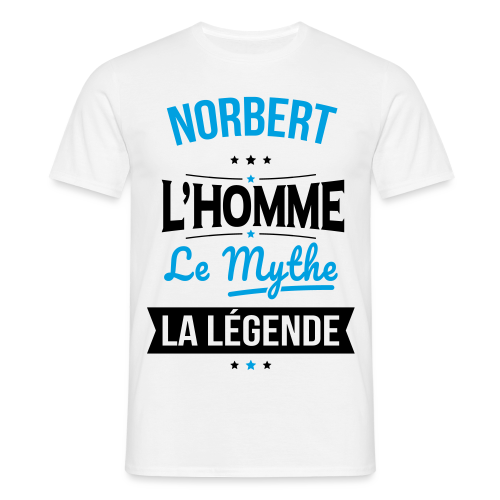 T-shirt Homme - Norbert - l'Homme - le Mythe - la Légende - blanc