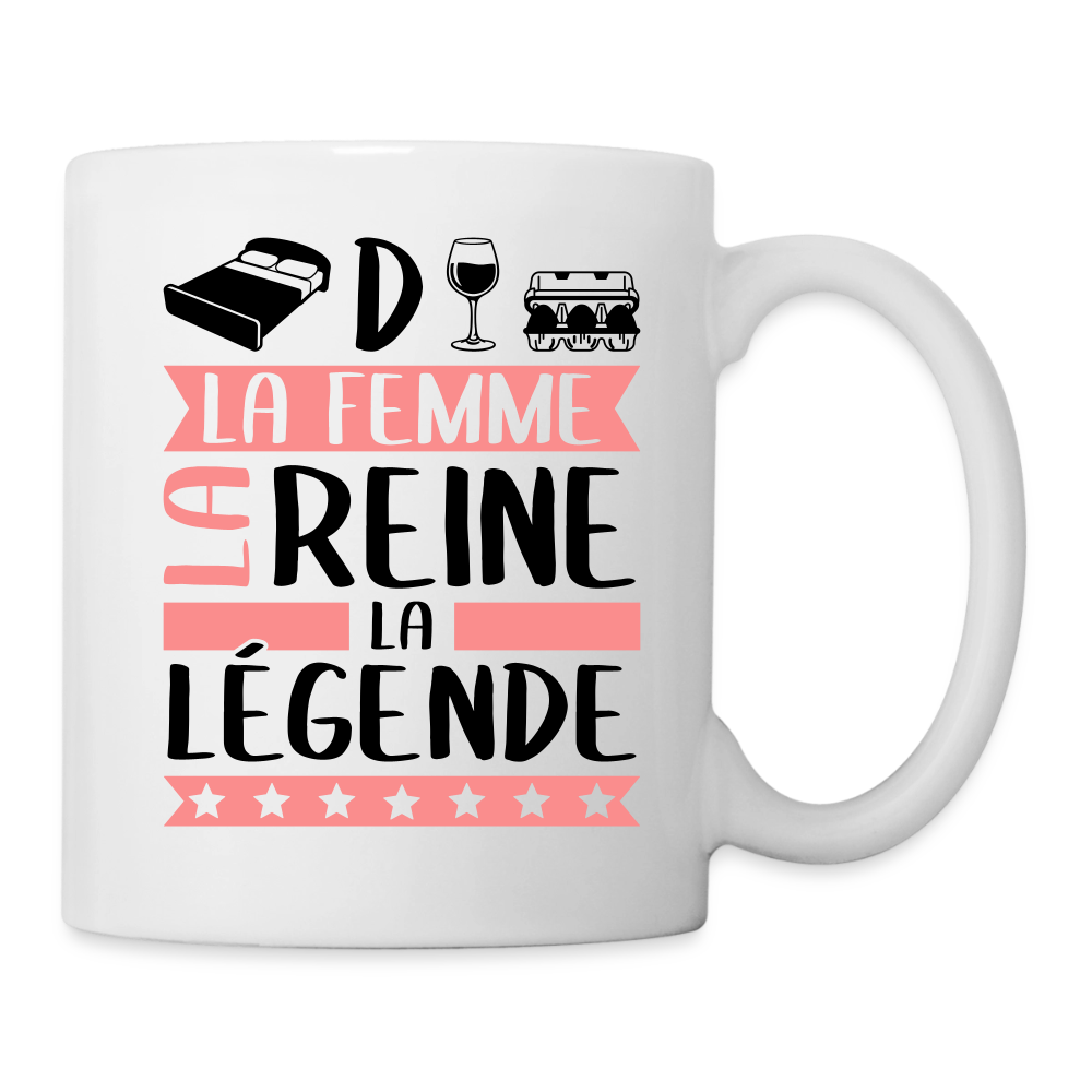 Mug blanc Lidwine rébus – La femme, la reine, la légende - blanc