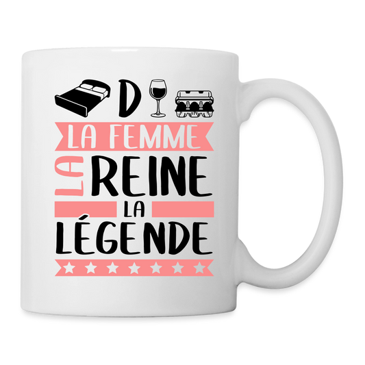Mug blanc Lidwine rébus – La femme, la reine, la légende - blanc