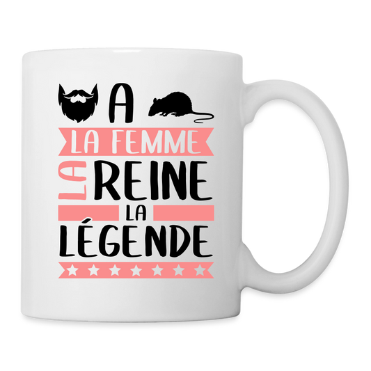 Mug blanc Barbara rébus – La femme, la reine, la légende - blanc