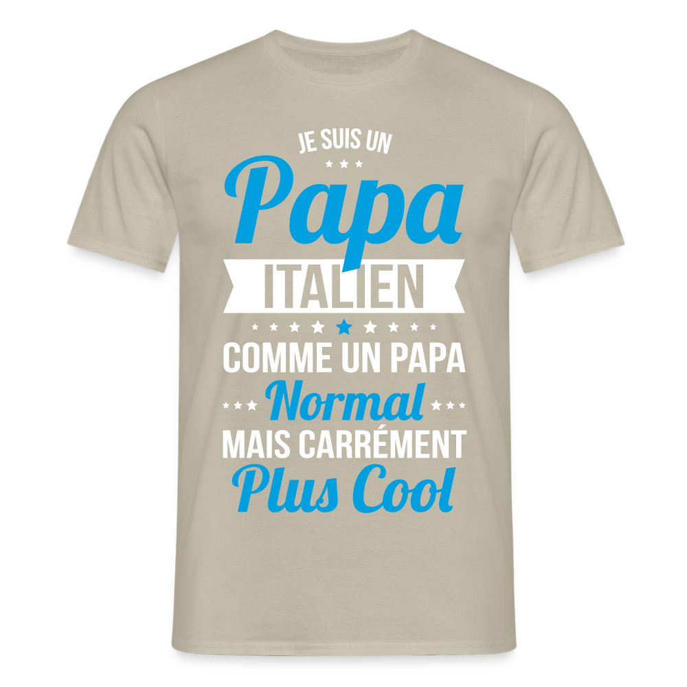 T-shirt Homme - Papa Italien Plus Cool - beige sable