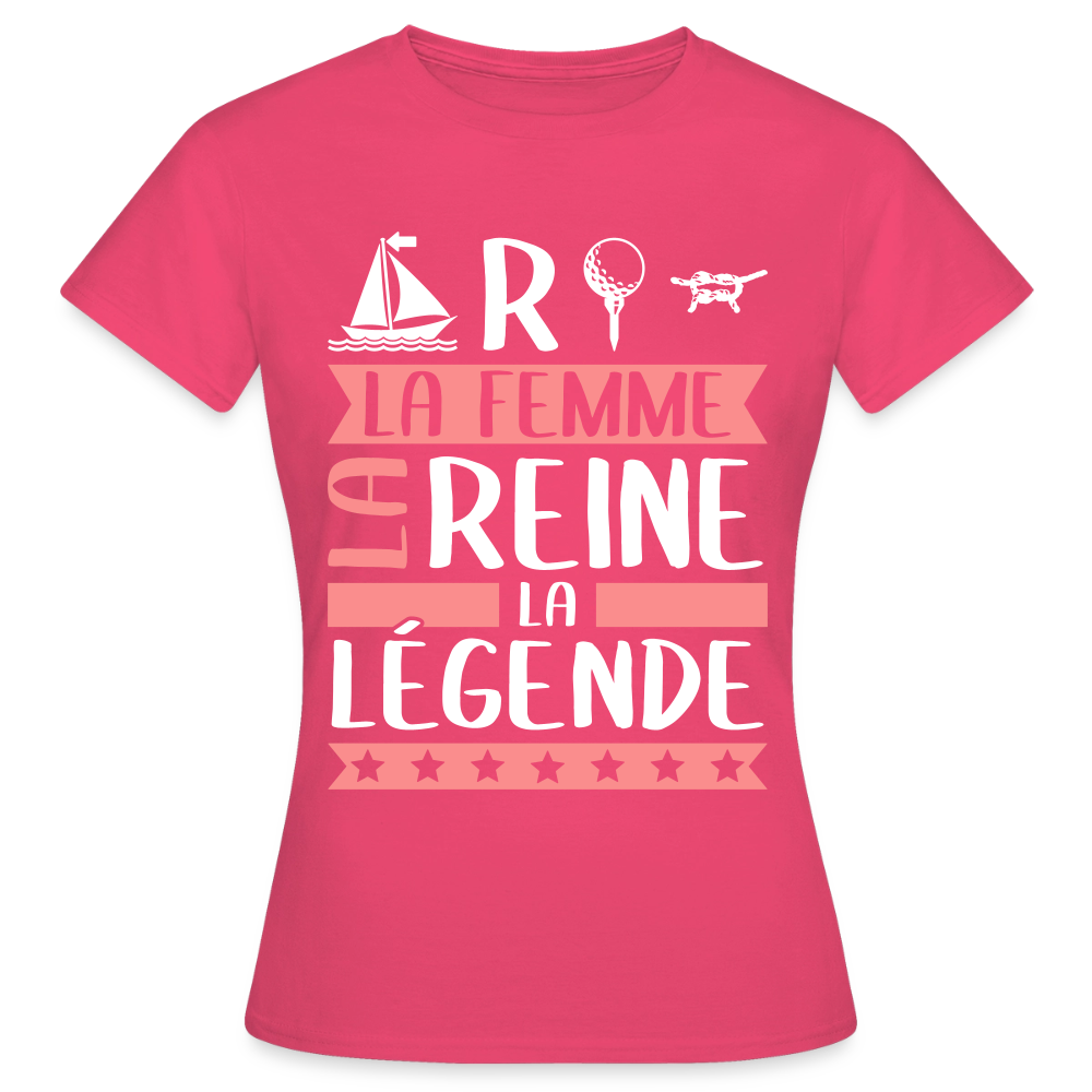 T-shirt femme Martine rébus – La femme, la reine, la légende - rose azalée
