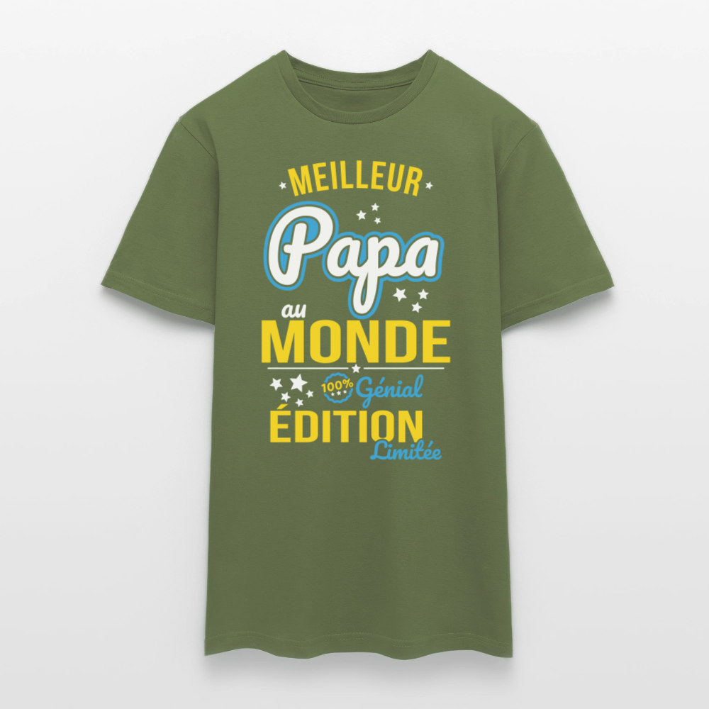 T-shirt Homme - Meilleur Papa au monde - vert militaire