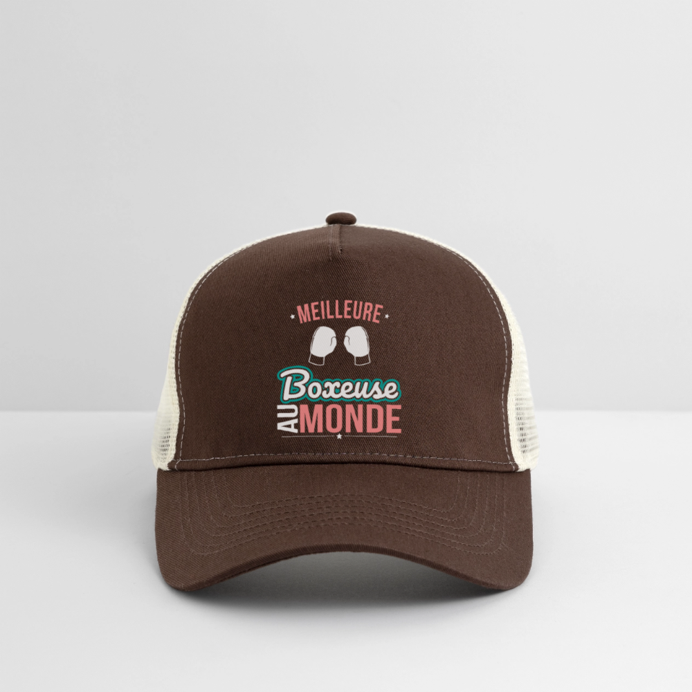 Casquette Trucker - Meilleure boxeuse au monde - marron/beige