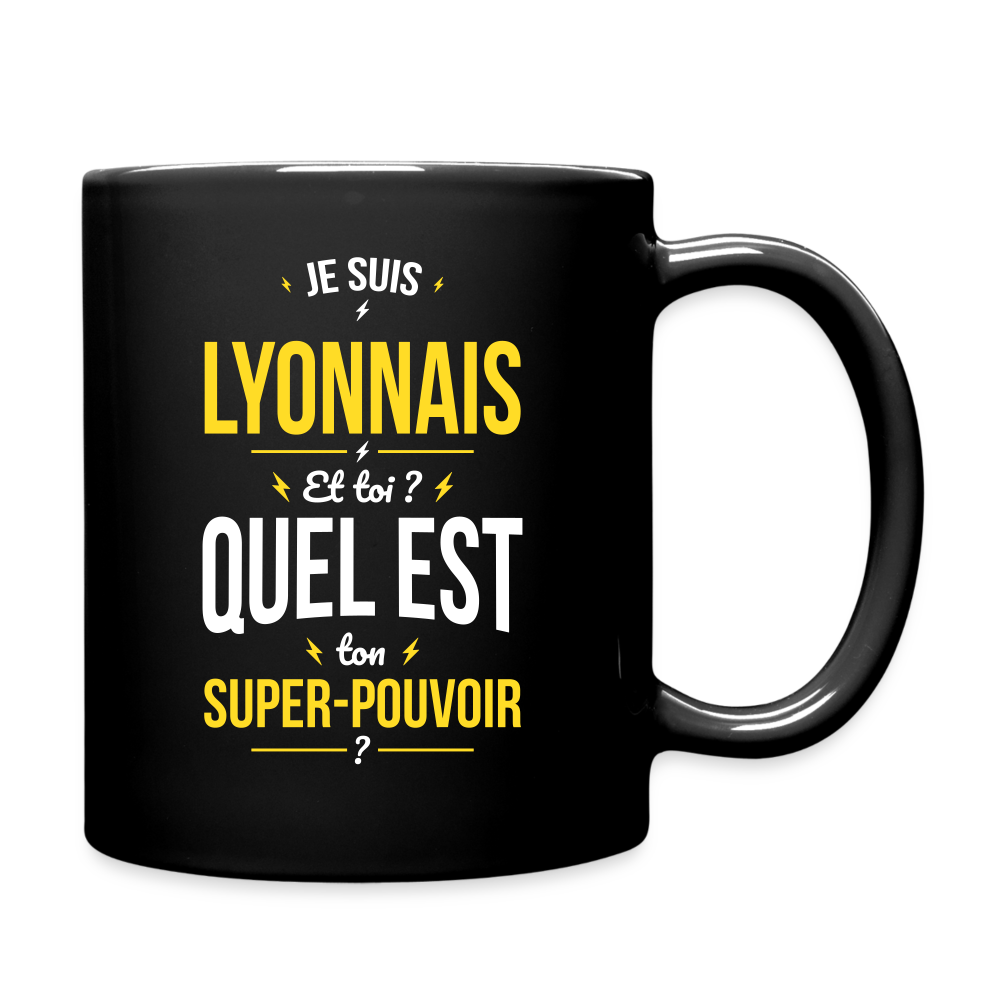 Mug uni - Je suis Lyonnais - Super-pouvoir - noir