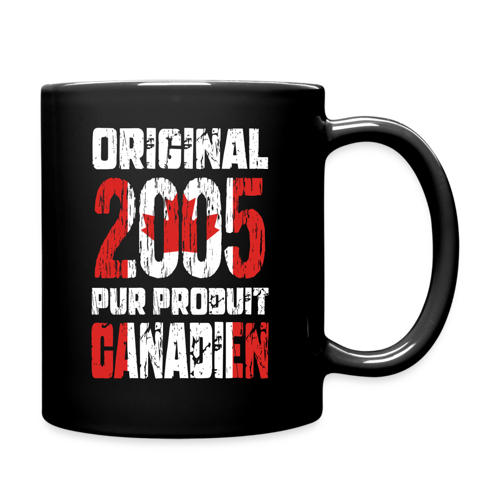 Mug uni - Anniversaire 20 Ans - Original 2005 - Pur produit Canadien - noir