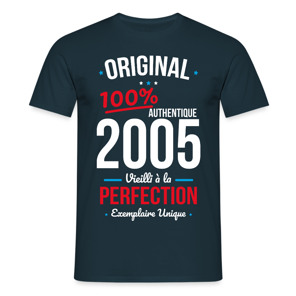 T-shirt Homme - Anniversaire 20 Ans - Original 2005 - marine