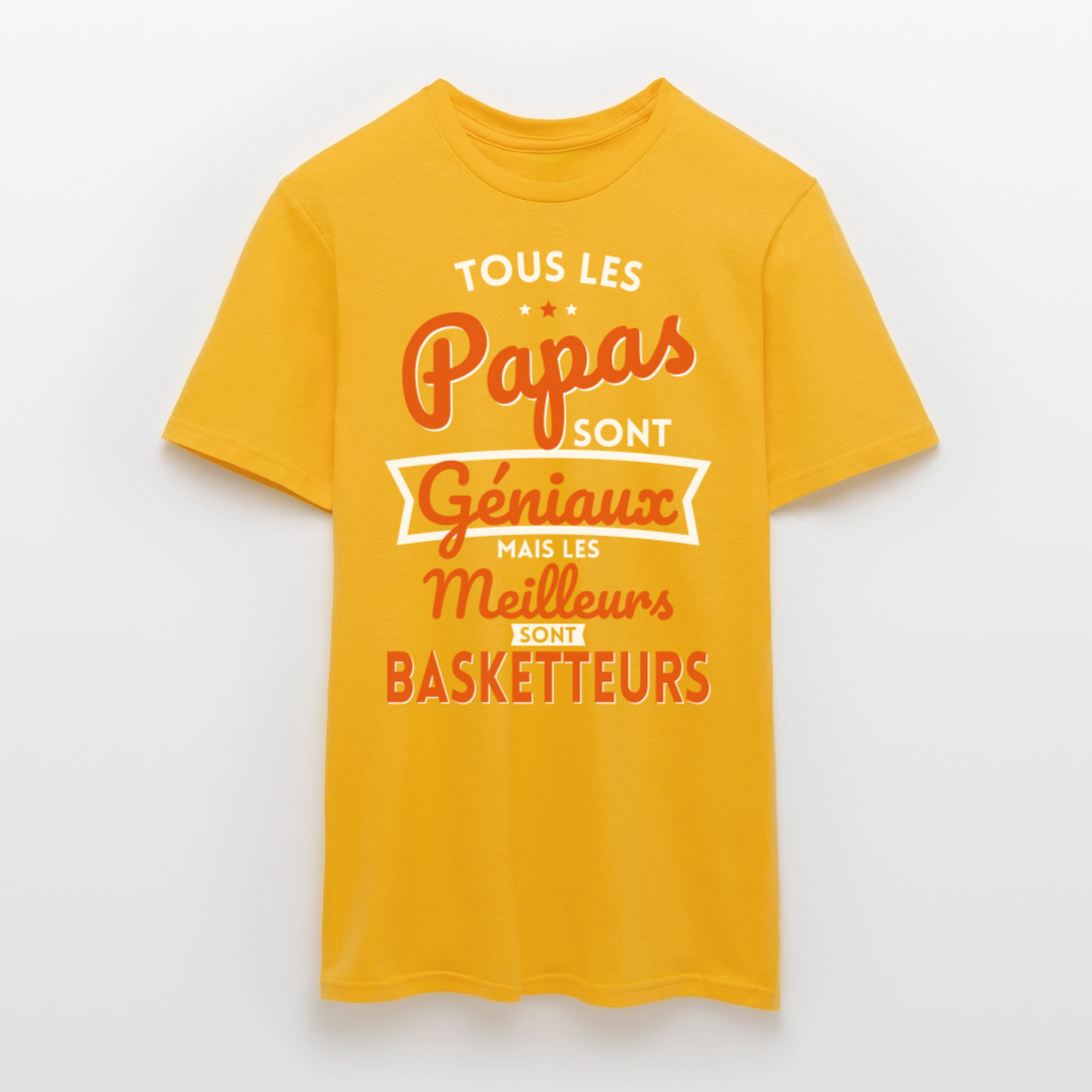 T-shirt Homme - Papas géniaux - Les meilleurs sont basketteurs - jaune