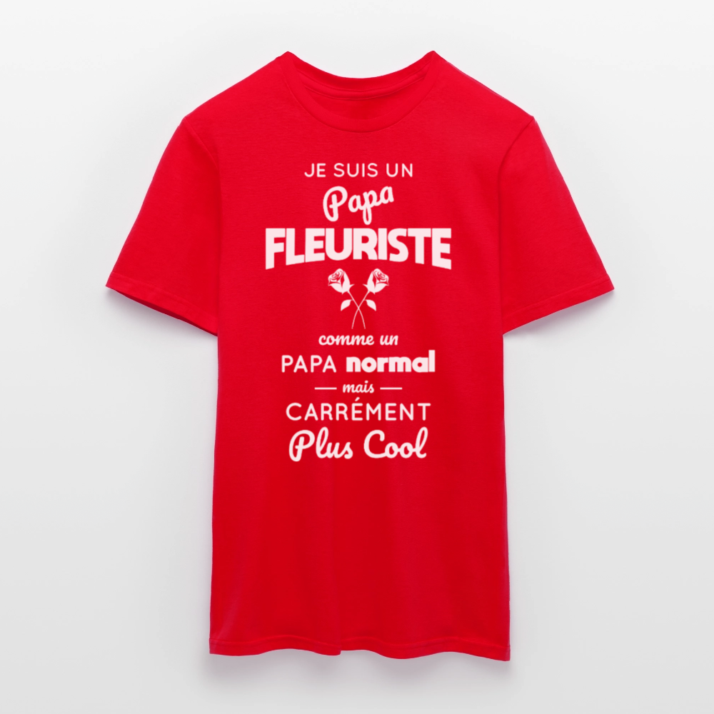 T-shirt Homme - Papa fleuriste plus cool - rouge