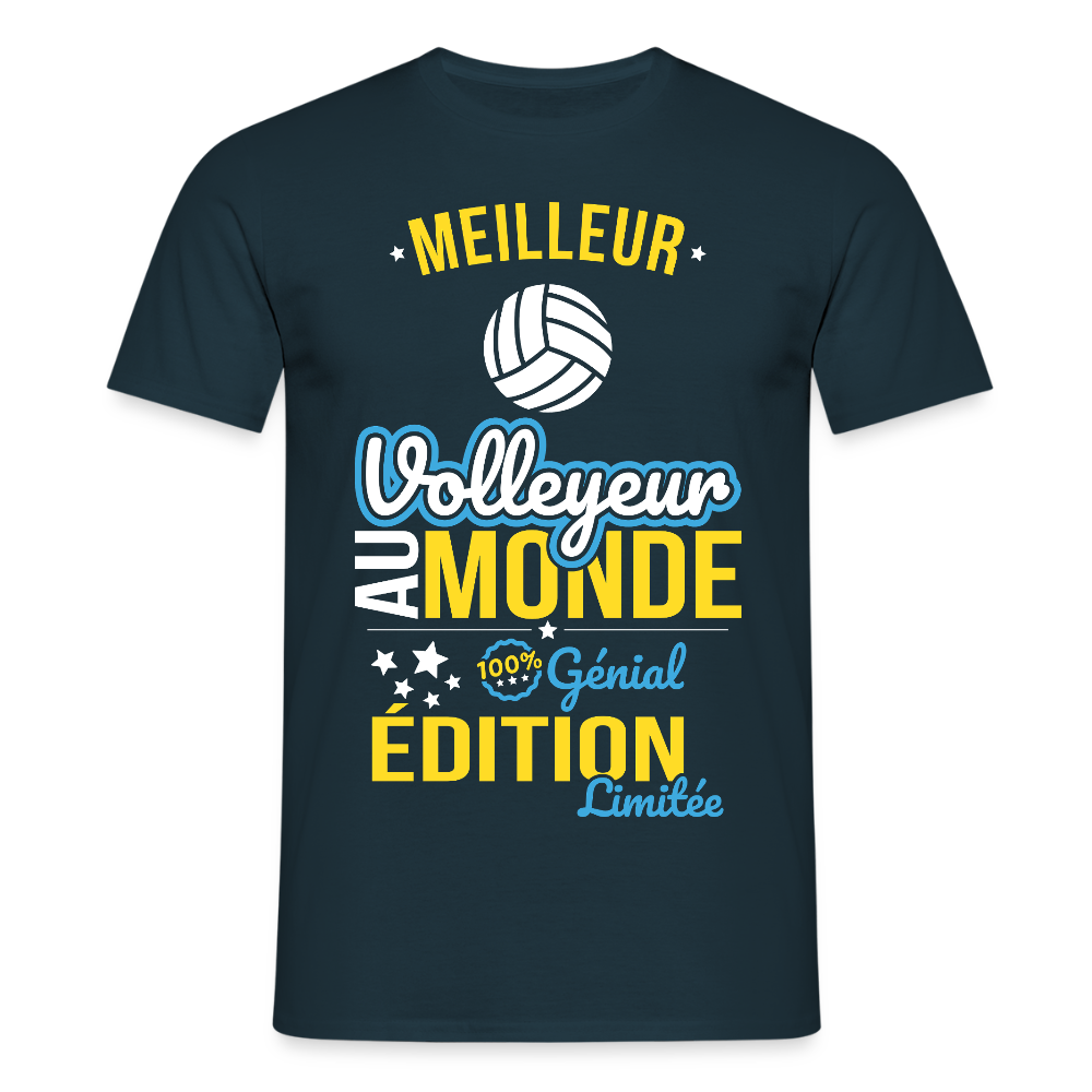 T-shirt Homme - Meilleur Volleyeur au monde - 100% génial - marine