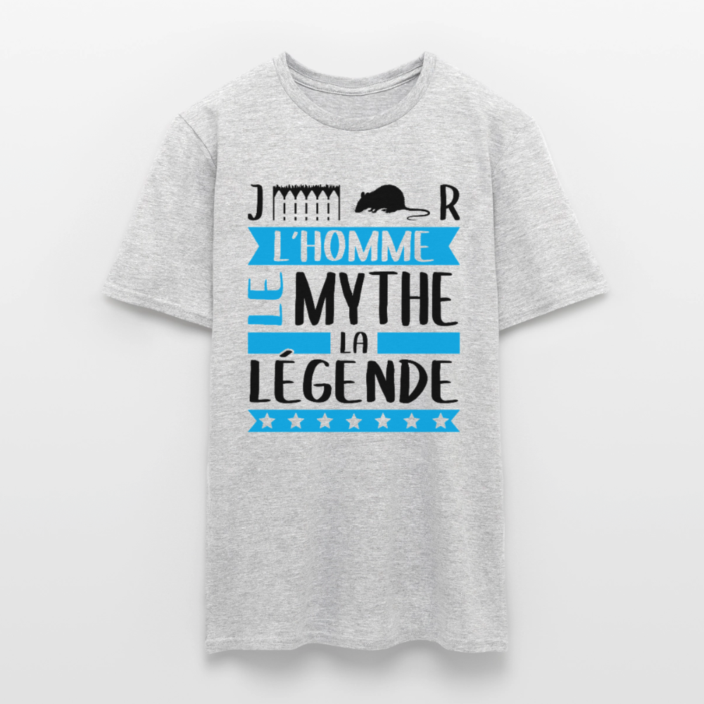 T-shirt homme coloris clair Gérard en rébus – L’homme, le mythe, la légende - gris chiné