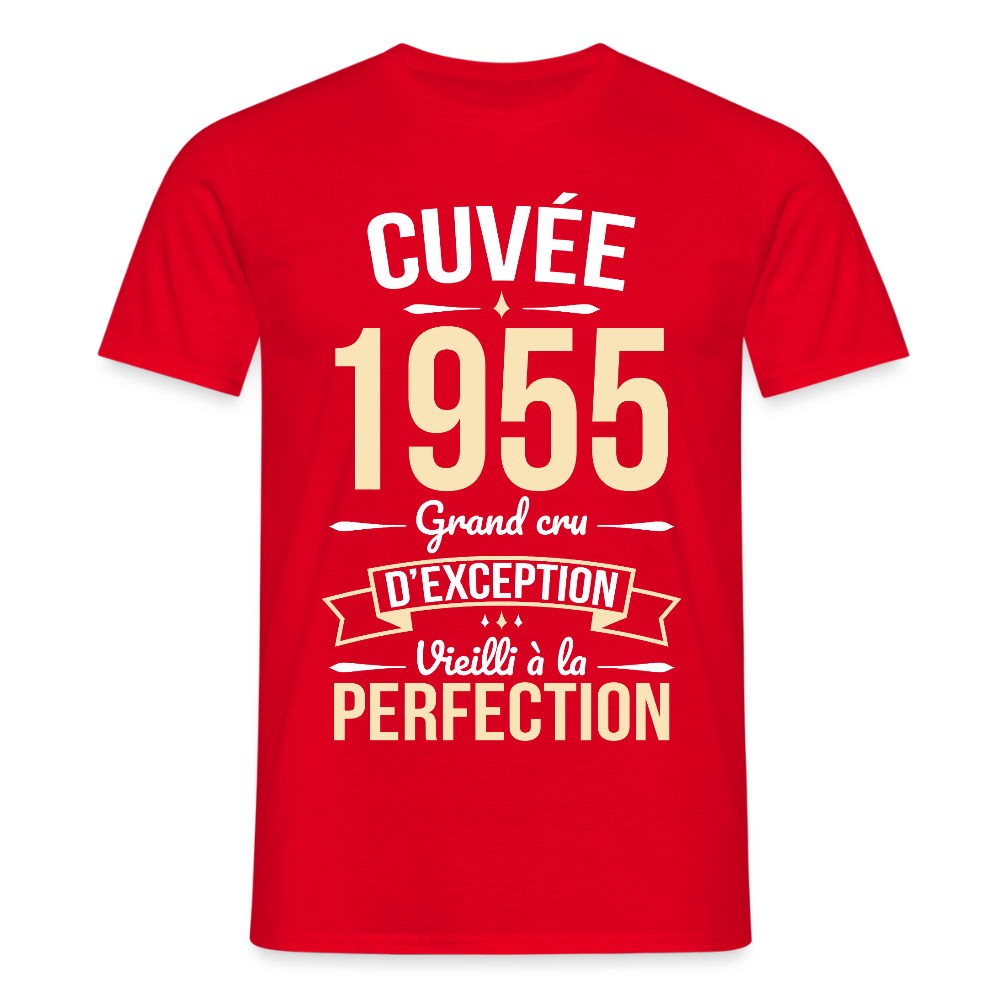 T-shirt Homme - Anniversaire 70 Ans - Cuvée 1955 - rouge