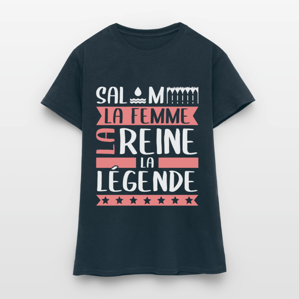 T-shirt femme Salomé rébus – La femme, la reine, la légende - marine