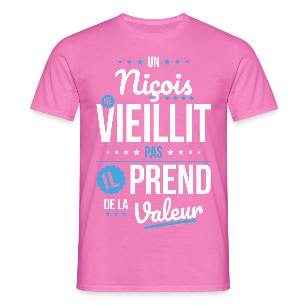 T-shirt Homme - Un Niçois ne vieillit pas - rose