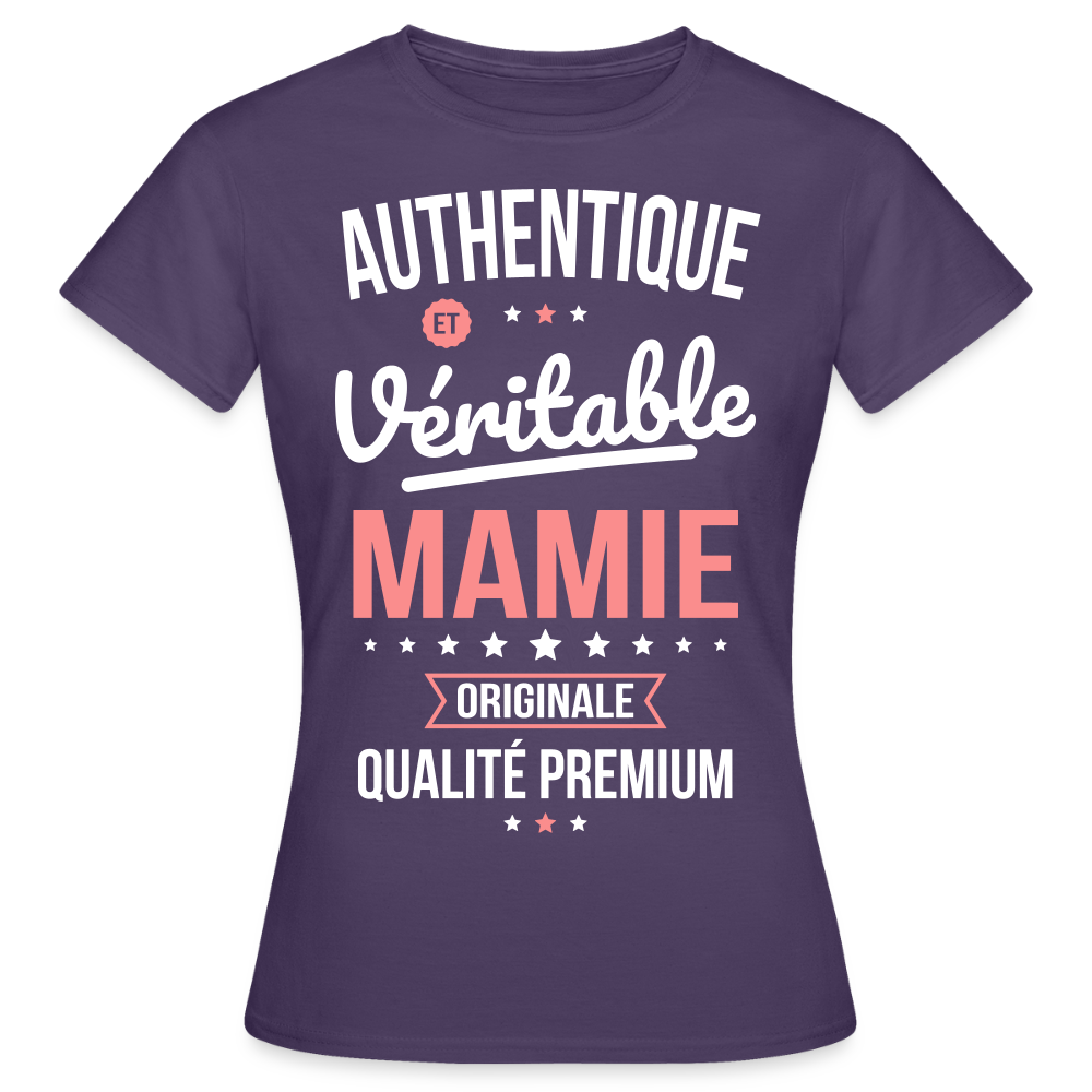 T-shirt Femme - Authentique et véritable Mamie - violet foncé