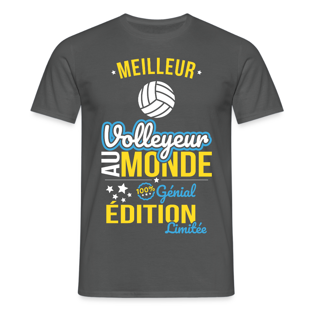 T-shirt Homme - Meilleur Volleyeur au monde - 100% génial - charbon
