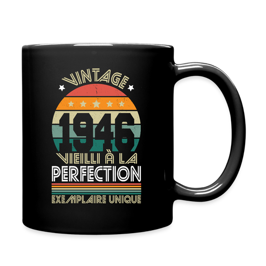 Mug anniversaire homme 80 ans – Vintage 1946 - Exemplaire unique - noir