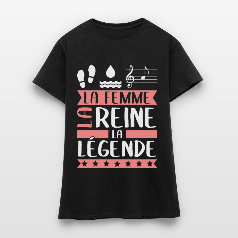 T-shirt femme Paola rébus – La femme, la reine, la légende - noir