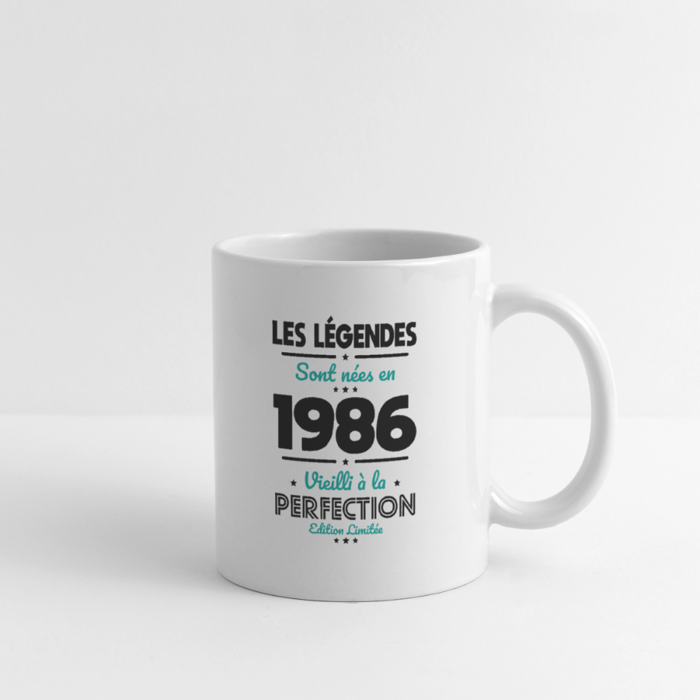 Mug anniversaire blanc homme 40 ans – Les légendes sont nées en 1986 - blanc