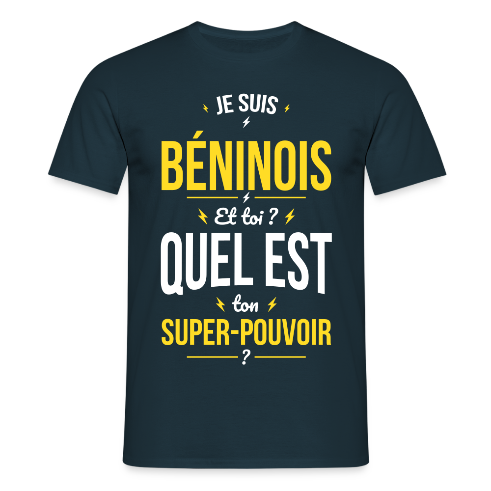 T-shirt Homme - Je suis Béninois - Super-pouvoir - marine