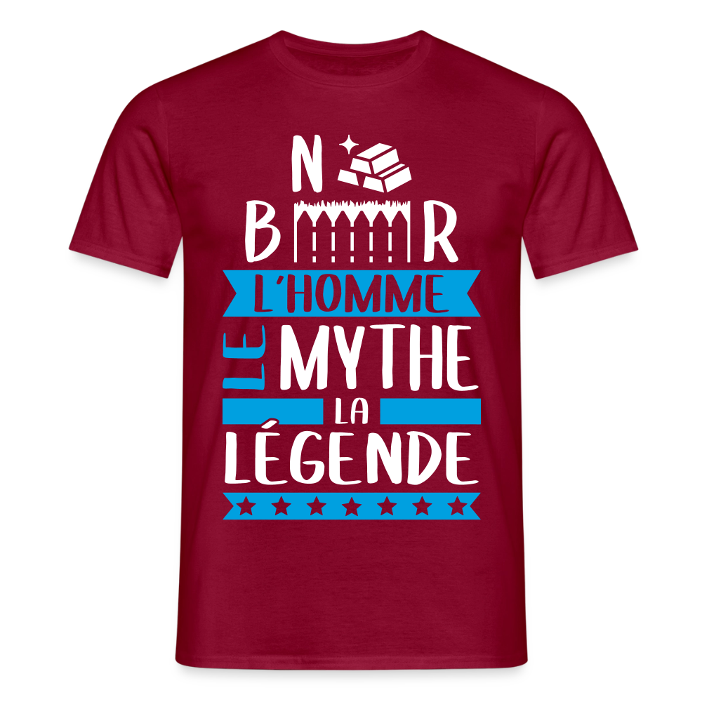 T-shirt homme Norbert rébus – L’homme, le mythe, la légende - rouge brique