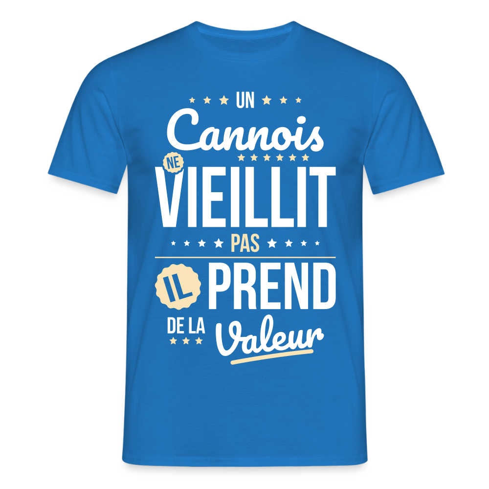 T-shirt Homme - Un Cannois ne vieillit pas - bleu royal