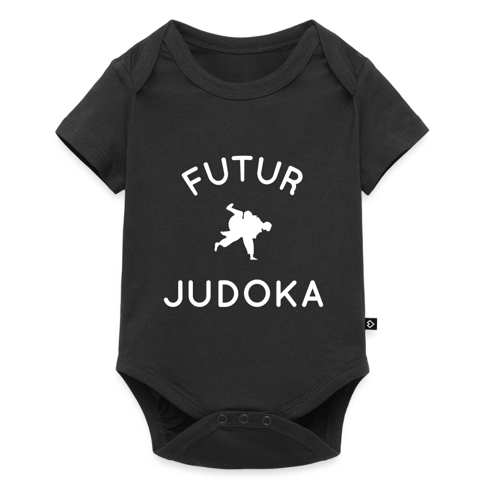 Body Bébé bio manches courtes - Futur judoka - noir