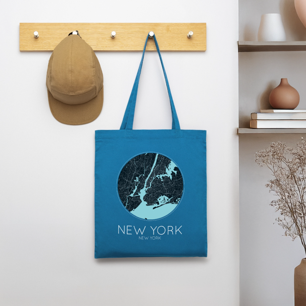 Tote Bag New York Bio – Plan de New York - bleu royal