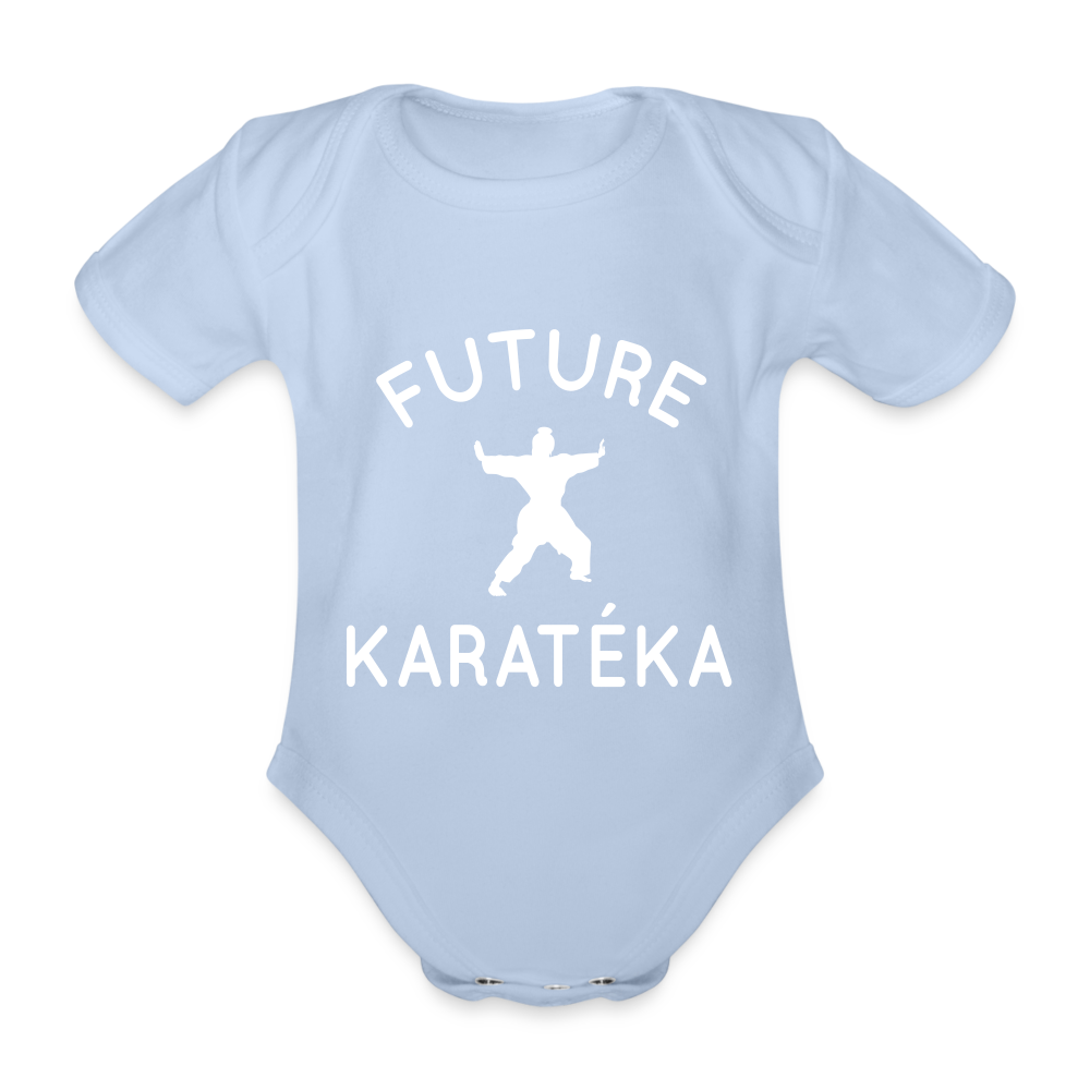 Body Bébé bio manches courtes - Future karatéka - ciel