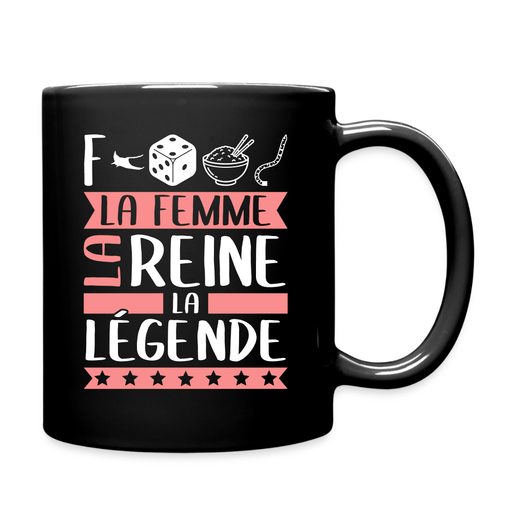 Mug uni Frédérique rébus – La femme, la reine, la légende - noir