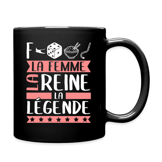 Mug uni Frédérique rébus – La femme, la reine, la légende - noir