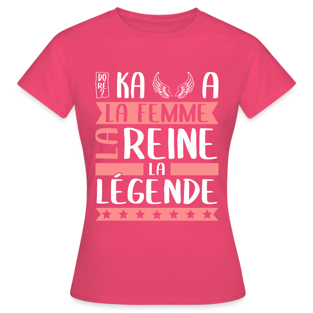 T-shirt femme Michaëlla rébus – La femme, la reine, la légende - rose azalée
