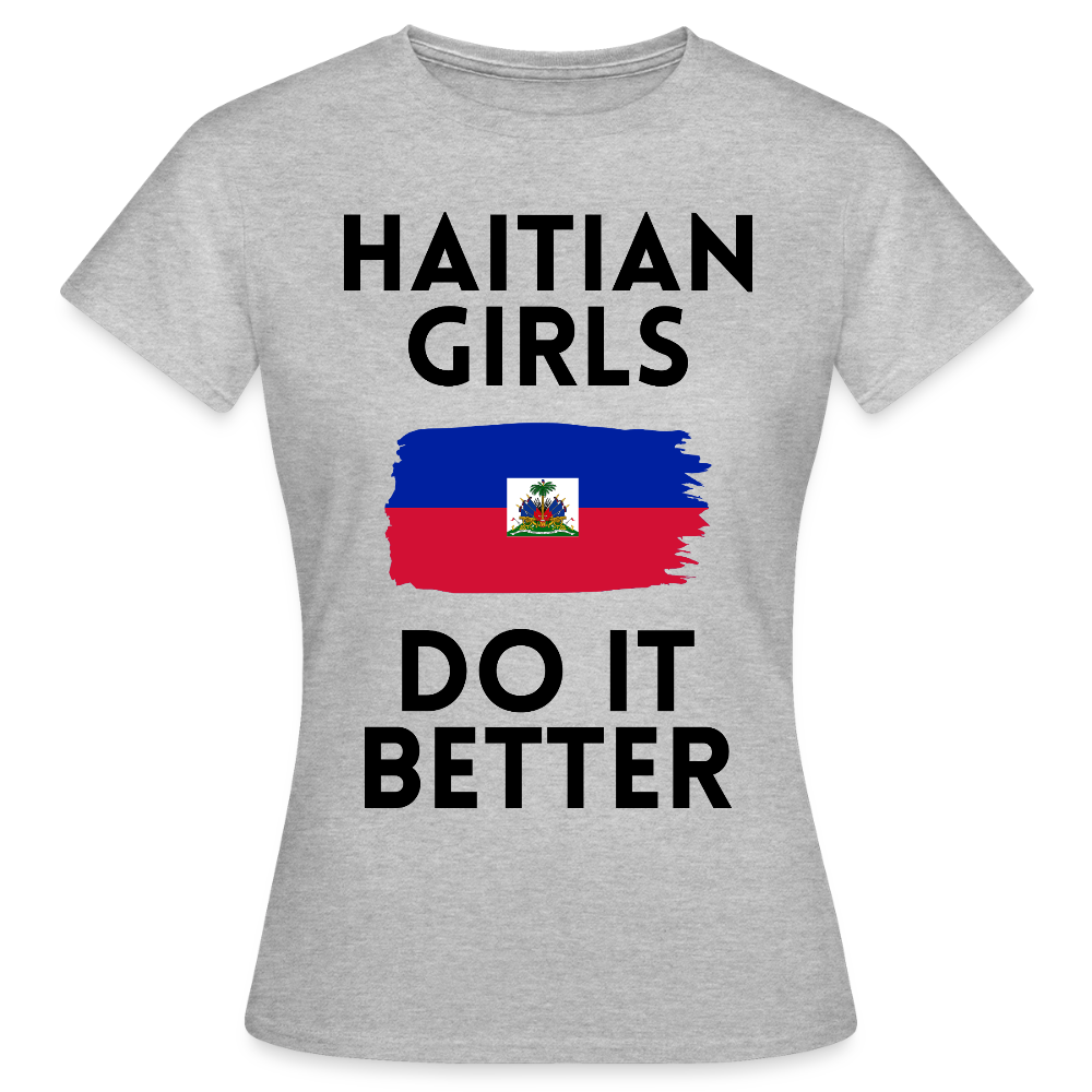 T-shirt femme coloris clair - Haitian Girls Do It Better - gris chiné
