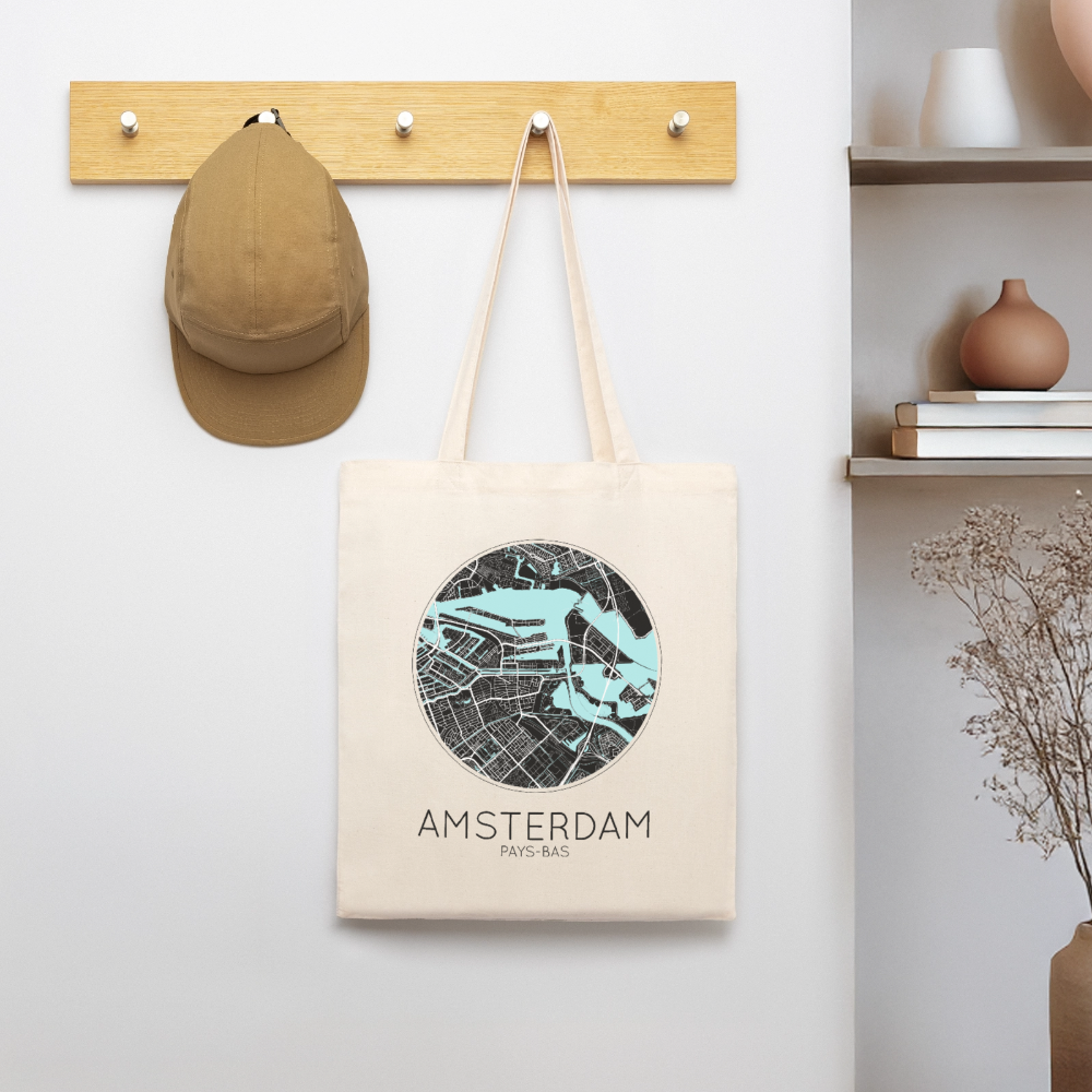 Tote Bag Amsterdam Bio Coloris Clair – Plan d’Amsterdam - écru doux