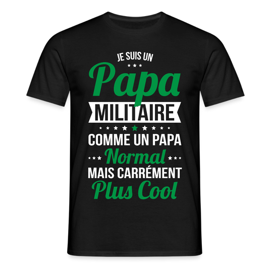 T-shirt Homme - Papa militaire plus cool - noir