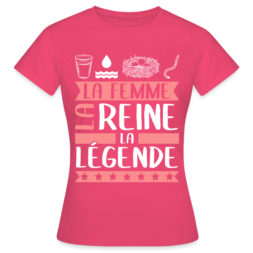 T-shirt femme Véronique rébus – La femme, la reine, la légende - rose azalée