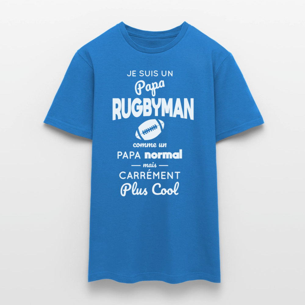 T-shirt Homme - Papa rugbyman plus cool - bleu royal