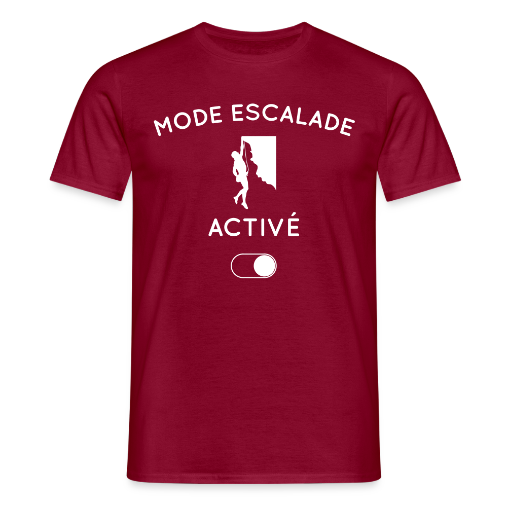 T-shirt Homme - Mode escalade activé - rouge brique