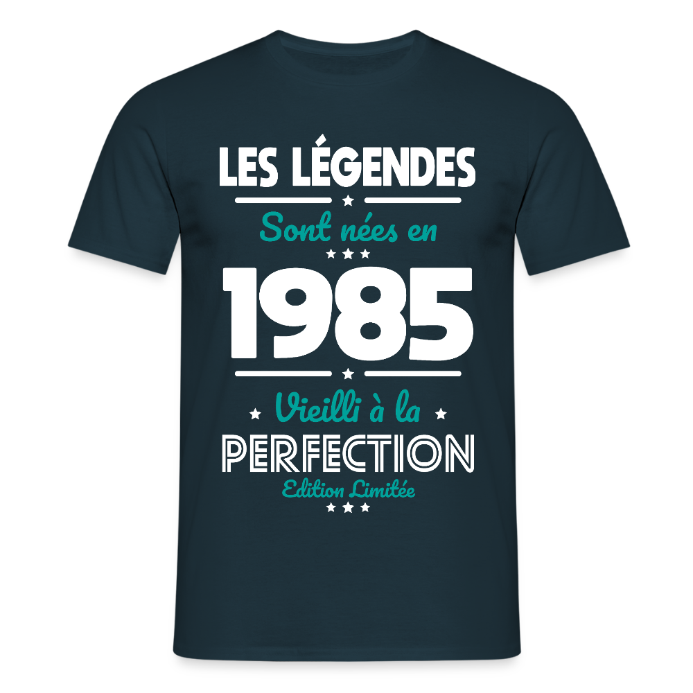 T-shirt Homme - Anniversaire 40 Ans - Les Légendes sont nées en 1985 - marine