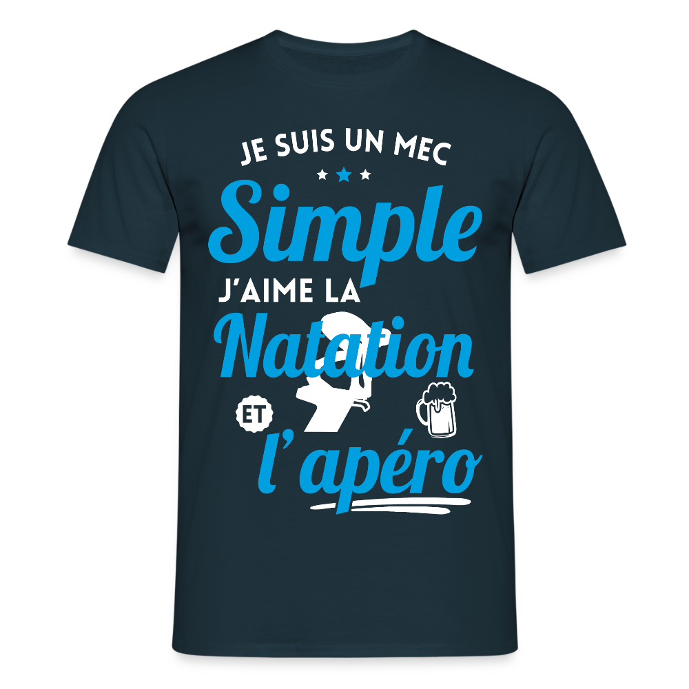 T-shirt Homme - J'aime la natation et l'apéro - marine
