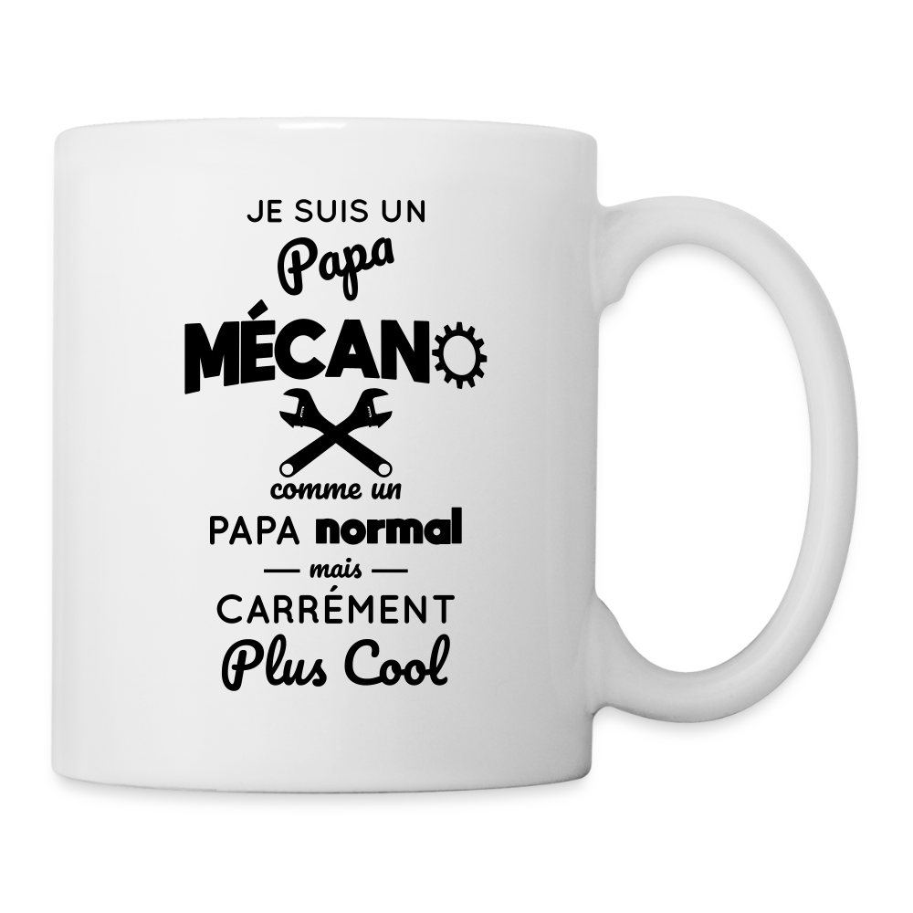 Mug blanc - Papa mécano plus cool - blanc