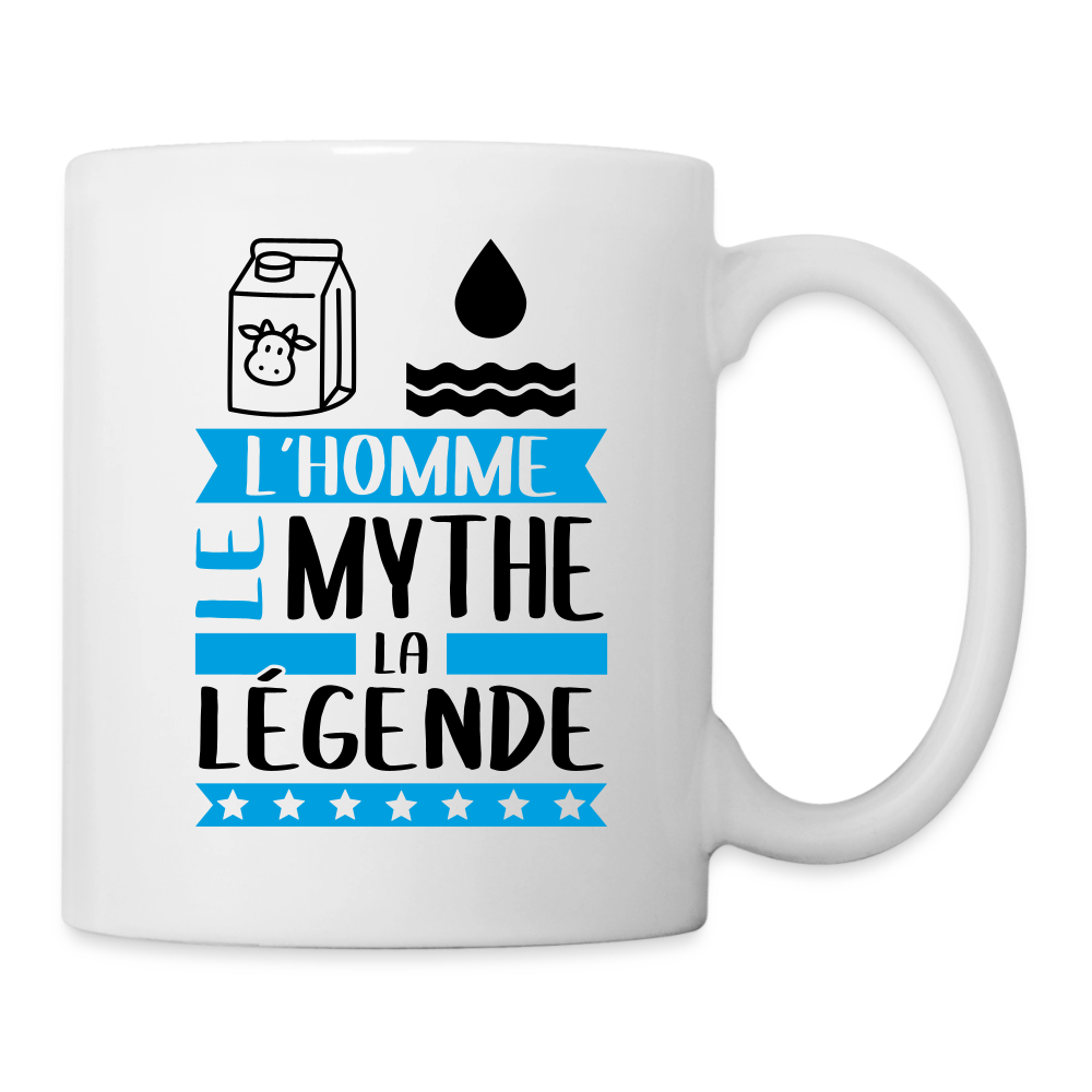 Mug blanc Léo rébus – L’homme, le mythe, la légende - blanc