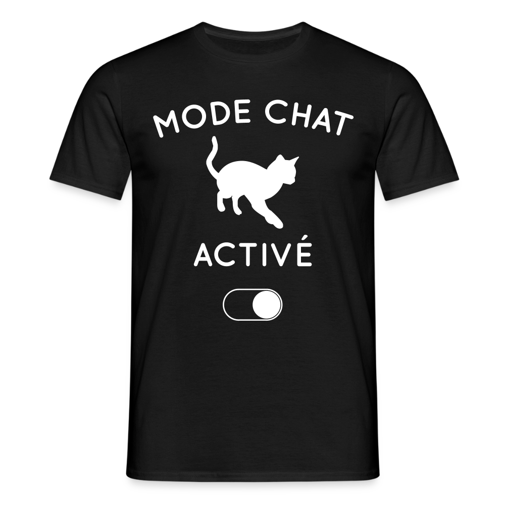 T-shirt Homme - Mode chat activé - noir