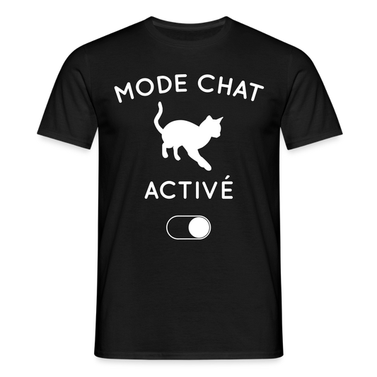 T-shirt Homme - Mode chat activé - noir